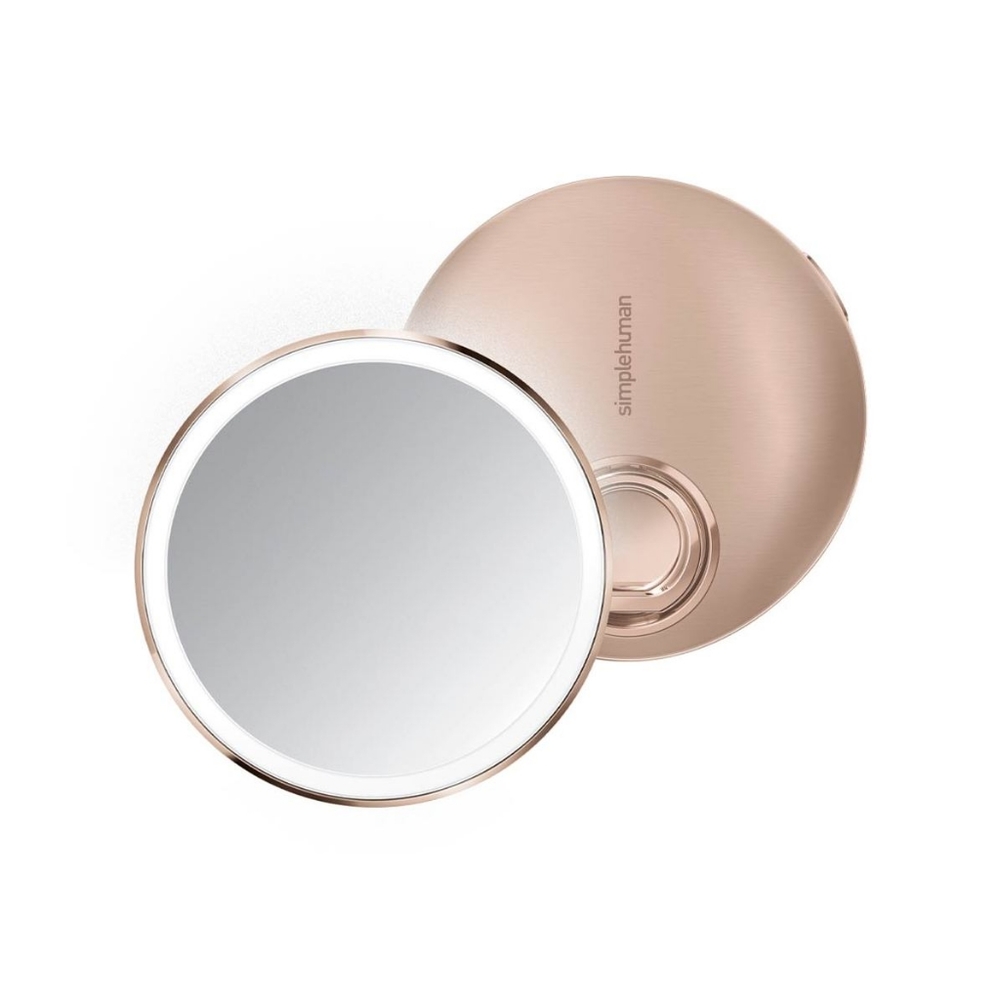 SIMPLE HUMAN Mirror Compact Sensor 3x Magnification Rose Gold BRAND NEW